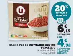 Super U Hache pur boeuf viande bovine surgele u offre