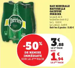 Super U Eau minerale naturelle gazeuse perrier offre