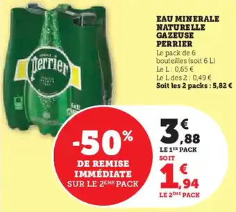 Super U Eau minerale naturelle gazeuse perrier offre