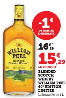 Super U Blended scotch whisky william peel 40° edition limitee offre