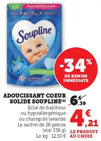 Super U Adoucissant coeur solide soupline offre