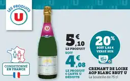 Super U Cremant de loire aop blanc brut u offre