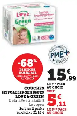 Super U Couches hypoallergeniques love & green offre