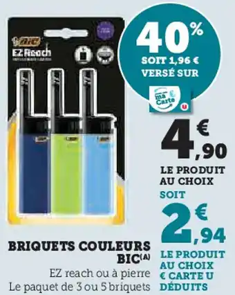 Super U Briquets couleurs bic offre