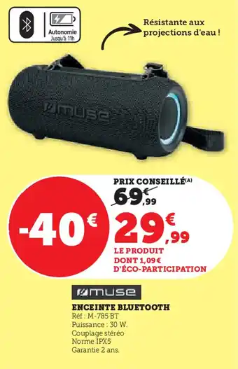 Super U Enceinte bluetooth offre