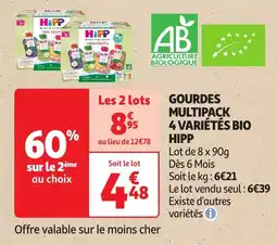 Auchan Gourdes multipack 4 variétés bio hipp offre