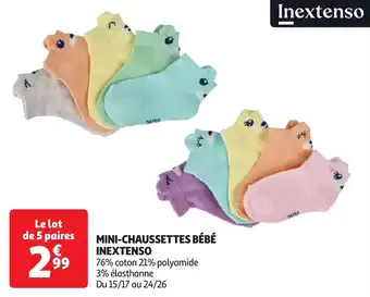 Auchan Mini-chaussettes bébé inextenso offre