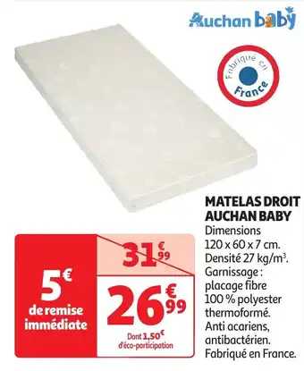 Auchan Matelas droit auchan baby offre