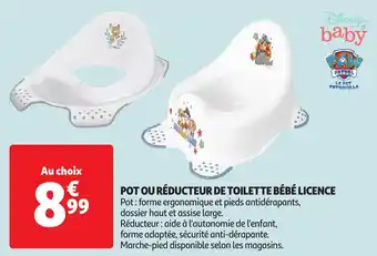 Auchan Pot ou réducteur de toilette bébé licence offre