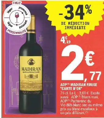 E.Leclerc AOP Madiran Rouge Carte d'Or offre