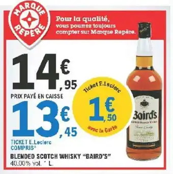 E.Leclerc Blended Scotch Whisky Baird's offre