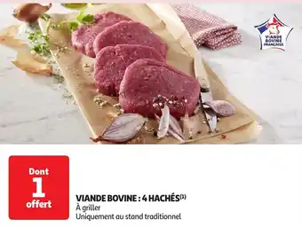 Auchan Viande bovine : 4 hachés offre