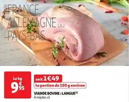 Auchan Viande bovine : langue offre