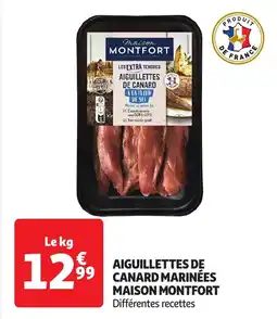 Auchan Aiguillettes de canard marinées maison montfort offre