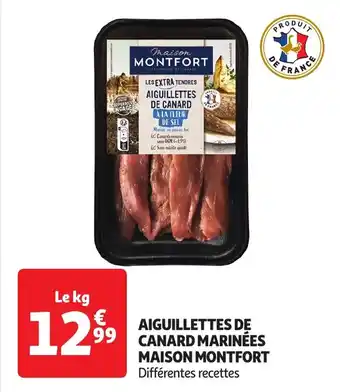 Auchan Aiguillettes de canard marinées maison montfort offre