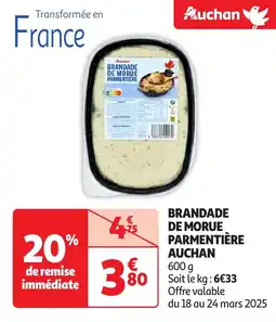 Auchan Brandade de morue parmentière auchan offre