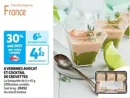 Auchan 6 verrines avocat et cocktail de crevettes offre