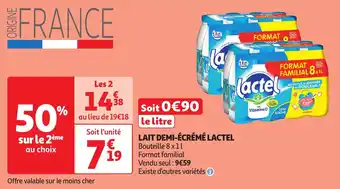 Auchan Lait demi-écrémé lactel offre