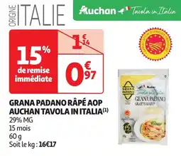 Auchan Grana padano râpé aop auchan tavola in italia offre