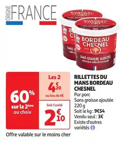 Auchan Rillettes du mans bordeau chesnel offre