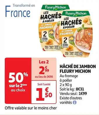 Auchan Hâché de jambon fleury michon offre