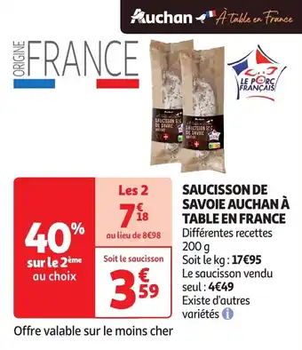 Auchan Savoie auchan à table en france offre