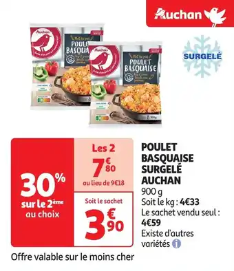 Auchan Poulet basquaise surgelé auchan offre