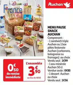 Auchan Menu pause snack auchan offre