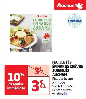 Auchan Feuilletés épinards chèvre surgelés auchan offre