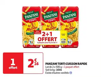 Auchan Panzani torti cuisson rapide offre