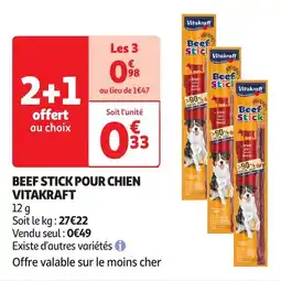 Auchan Beef stick pour chien vitakraft offre