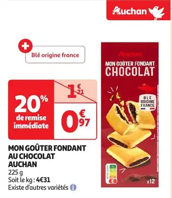 Auchan Mon goûter fondant au chocolat auchan offre