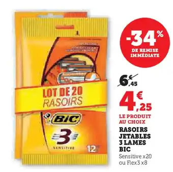 Hyper U BIC Rasoirs jetables 3 lames offre