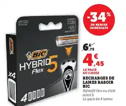 Hyper U BIC Recharges de lames rasoir offre