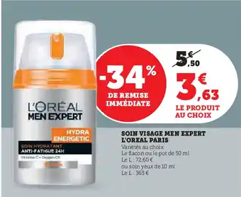 Hyper U L'OREAL PARIS Soin visage men expert offre