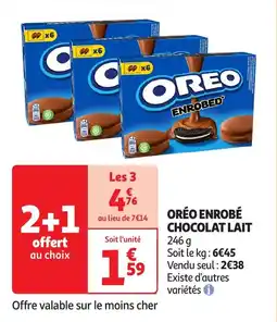 Auchan Oréo enrobé chocolat lait offre