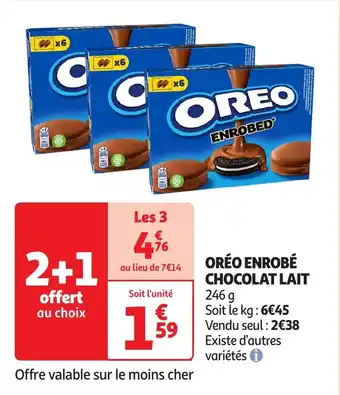 Auchan Oréo enrobé chocolat lait offre