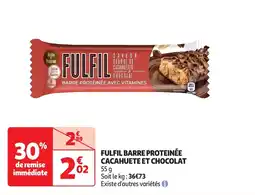 Auchan Fulfil barre proteinée cacahuete et chocolat offre