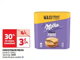 Auchan Choco pause milka offre