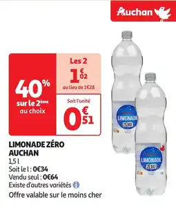 Auchan Limonade zéro auchan offre