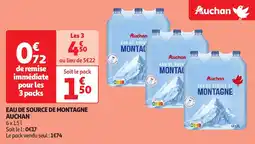 Auchan Eau de source de montagne auchan offre