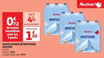 Auchan Eau de source de montagne auchan offre