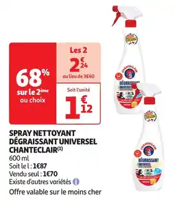 Auchan Spray nettoyant dégraissant universel chanteclair offre