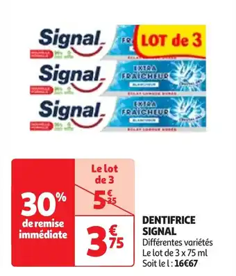 Auchan Dentifrice signal offre