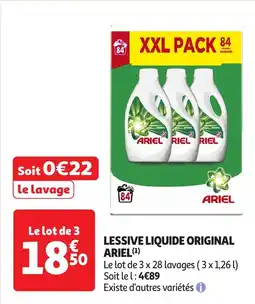 Auchan Lessive liquide original ariel offre