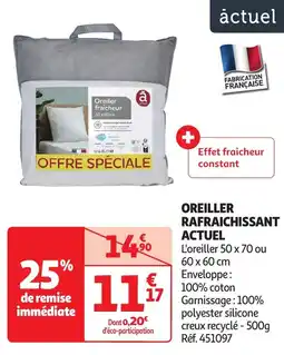 Auchan Oreiller rafraichissant actuel offre