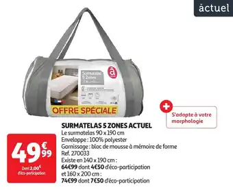 Auchan Surmatelas 5 zones actuel offre