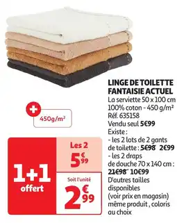 Auchan Linge de toilette fantaisie actuel offre