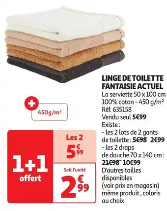 Auchan Linge de toilette fantaisie actuel offre