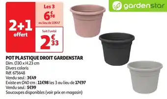 Auchan Pot plastique droit gardenstar offre